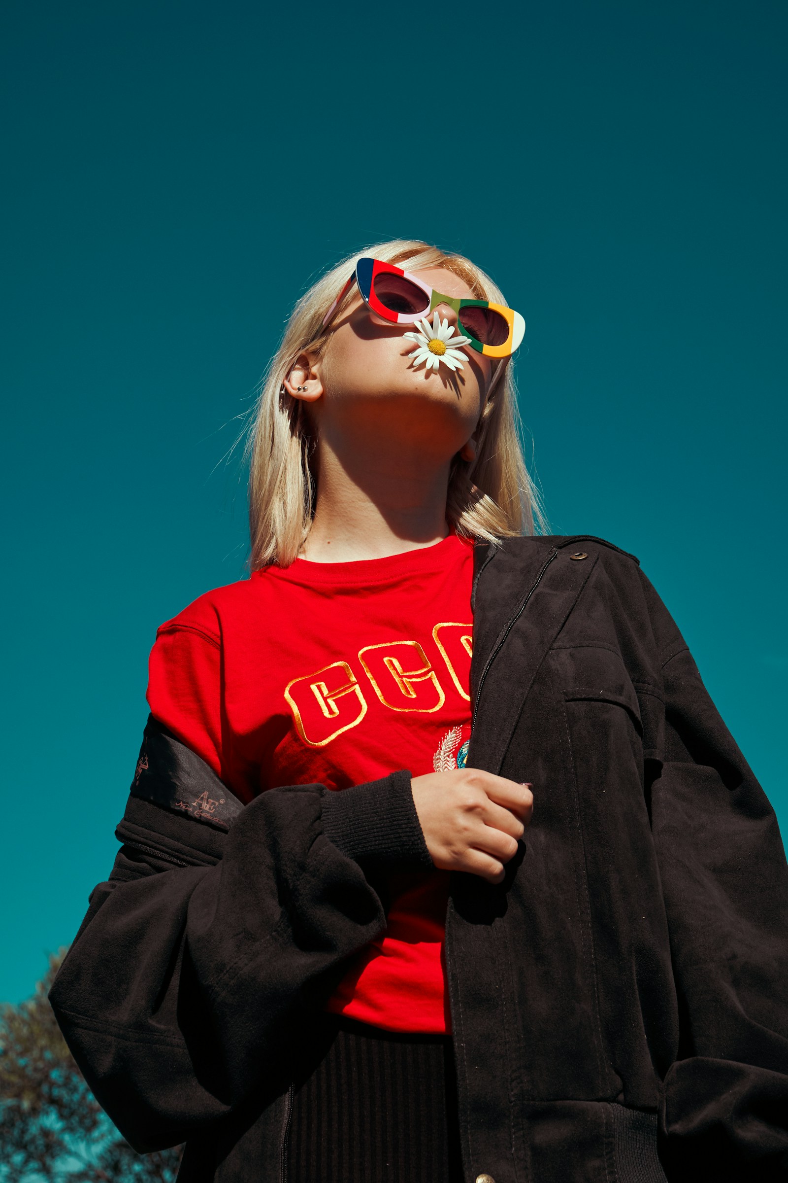 Fashion model wearing a textured editorial look